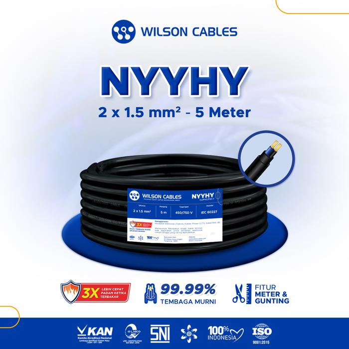 Gambar NYYHY 2x1.5 mm2 - Kabel Tembaga Serabut Wilson Cables - 5 Meter dari Wilson Cables undefined Tokopedia