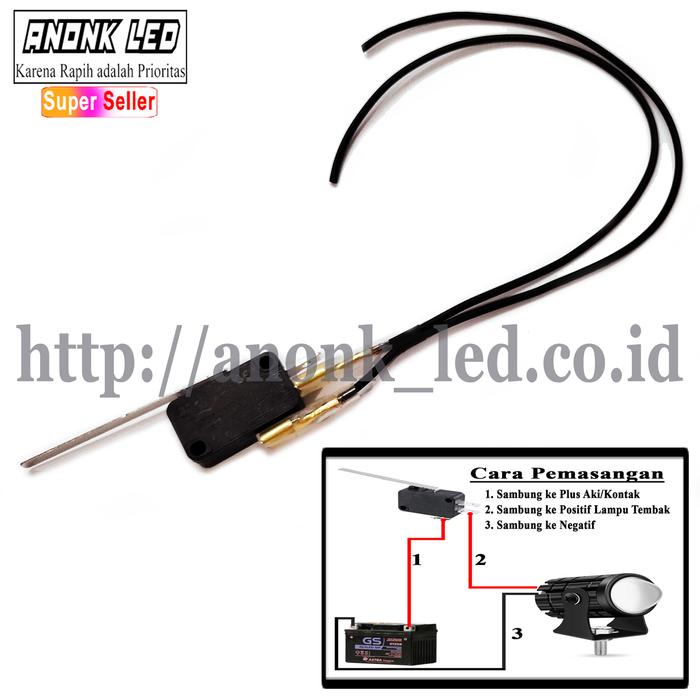 Gambar Saklar Piw piw gagang Panjang / Microswitch Gagang panjang / Saklar Tembak Piw gagang Panjang dari Anonk LED undefined Tokopedia