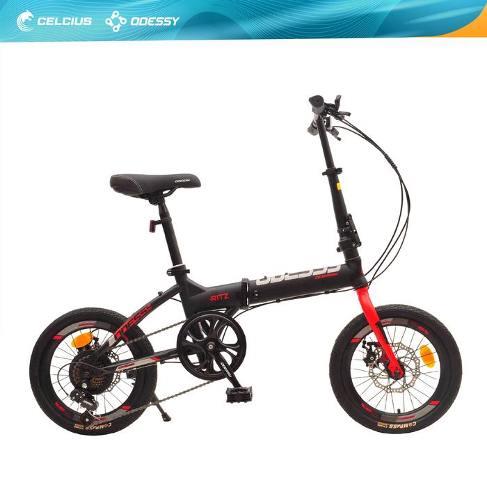 Gambar Sepeda Lipat Folding Bike Odessy RITZ 16 52 Ukuran 16 Garansi Original - Bahasi, Black Gold dari celciusodessy.bike undefined Tokopedia