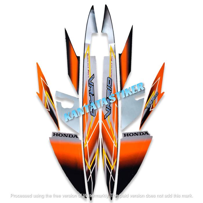 Gambar STIKER STRIPING LIS BODY MOTOR HONDA VARIO CW 110 2006 KARBU STD JARI JARI STANDAR FULL SET - HTM SLVR ORANGE dari kantata stiker undefined Tokopedia