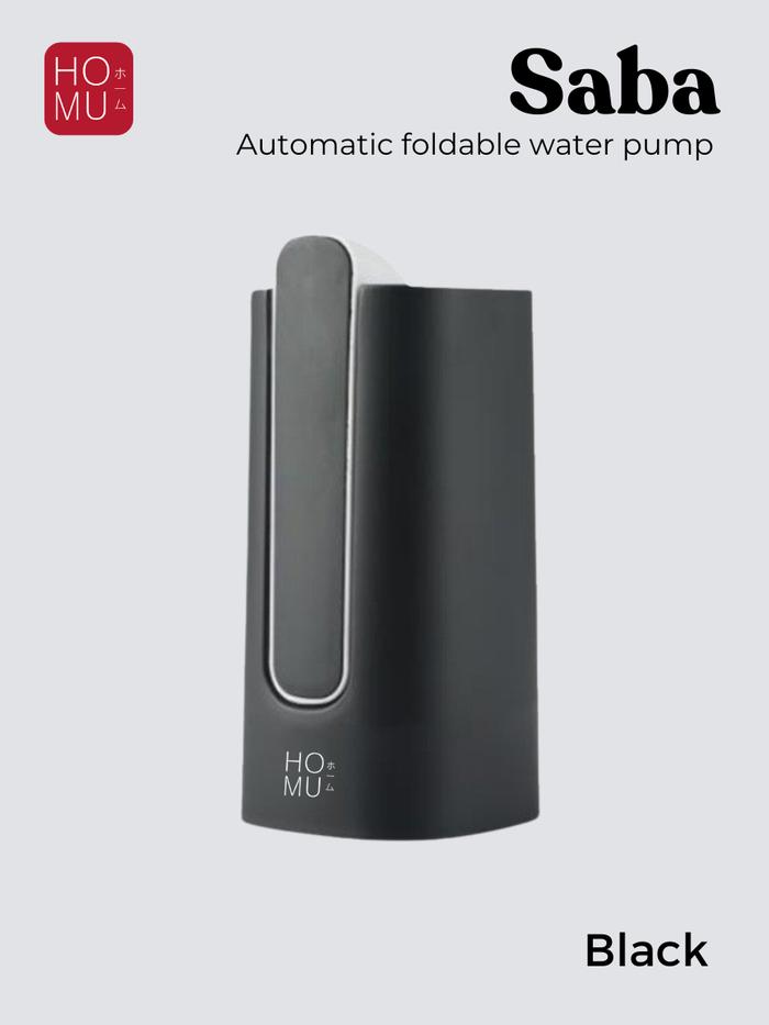 Gambar HOMU SABA Pompa Air Galon Lipat Elektrik Cas Tahan Lama Foldable Water Gallon Dispenser Pump USB Rechargable Type C Portable - Hitam dari HOMU.ID undefined Tokopedia