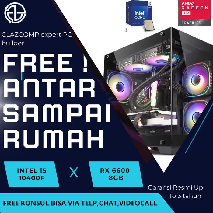 Rx 6600 Amd Rx 750 Jual PC Gaming Intel I5 10400F Feat AMD Radeon