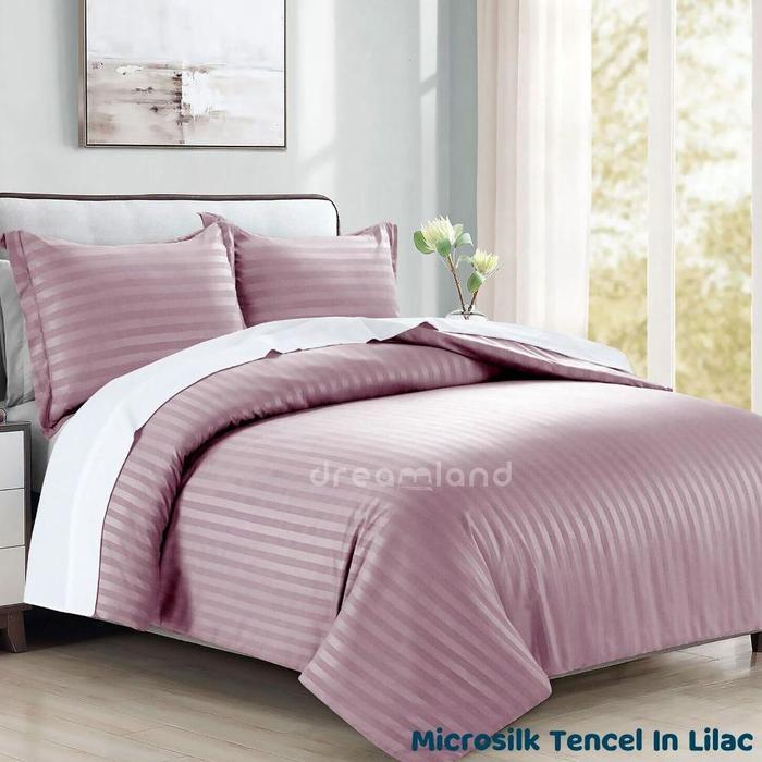 Gambar [GARANSI] READY STOCK | SPREI SET MICROSILK TENCEL IN LILAC - KAIN SPREI HOTEL - 160x200x45 dari henisotinirjanah undefined Tokopedia