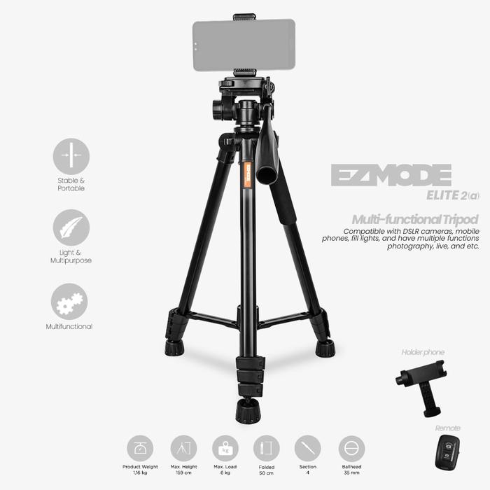 Jual EZMODE Elite 2a Aluminum Tripod Multi-functional Tripod for