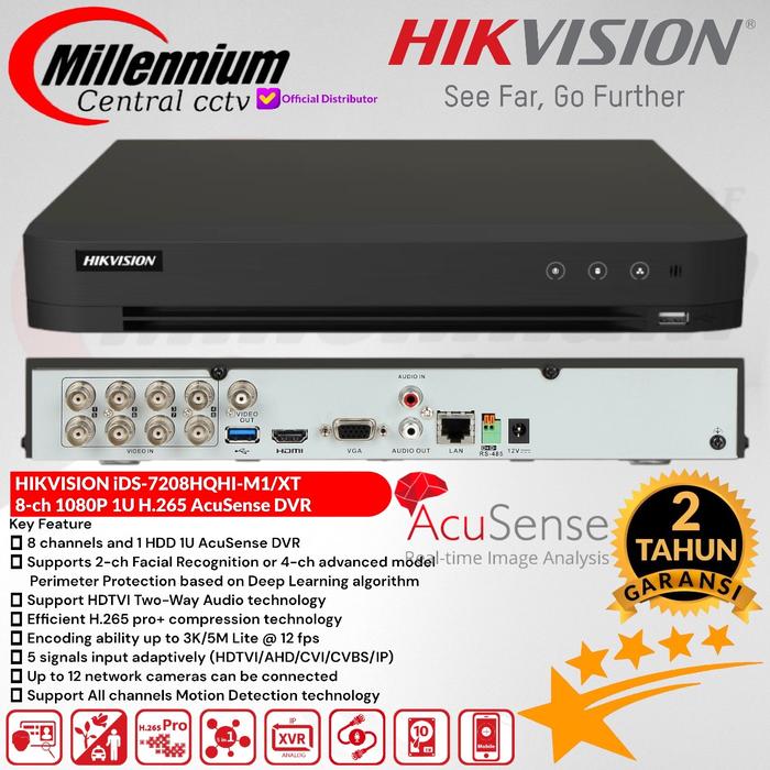 Gambar DVR HIKVISION 8CH iDS-7208HQHI-M1/XT TURBO ACUSENSE DVR SUPPORT 5MP H.265 - DVR SAJA dari Millennium Central CCTV Kota Administrasi Jakarta Barat Tokopedia