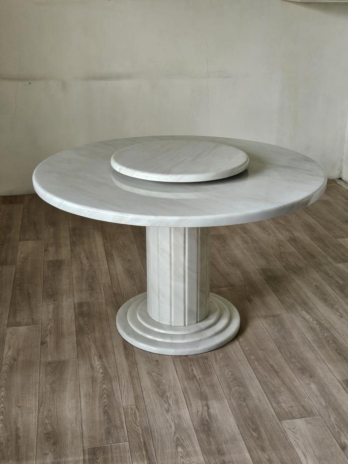 Gambar Meja Makan Marmer Bundar / Round Marble Dining Table Model Classic Design Everlasting Marble Top Dining Table uk Diameter 126cm- GR007 - Tanpa Kursi, Meja Makan dari Mejamu Furniture ID undefined Tokopedia