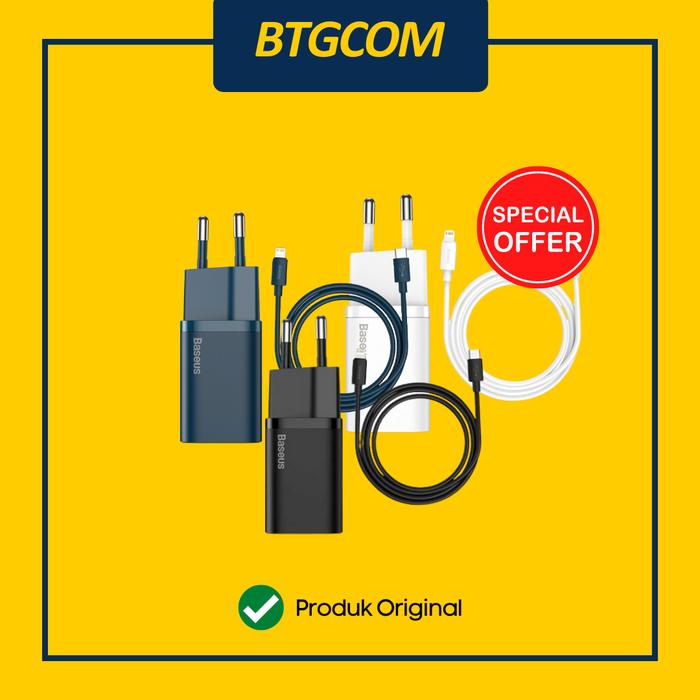 Gambar CHARGER ADAPTOR BASEUS SUPER SI 1C 20W USB TYPE-C TO TYPE C FAST CHARGING CABLE INCLUDED KEPALA BATOK CAS HP TERMASUK KABEL QUICK CHARGE dari btgcom undefined Tokopedia