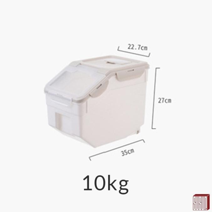 Gambar RB1Susun Tempat Wadah Beras - Rice Dispenser Container Putih ( 10 / 15 / 25 Kg ) Aesthetic Food Grade - 10kg dari elinmahfud undefined Tokopedia