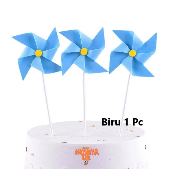 Gambar CMK05 Cake topper Kincir Angin Kitiran Baling Baling Windmill Hiasan Kue Ulang Tahun Nyonya Lie - Biru 1 Pc dari Nyonya Lie undefined Tokopedia