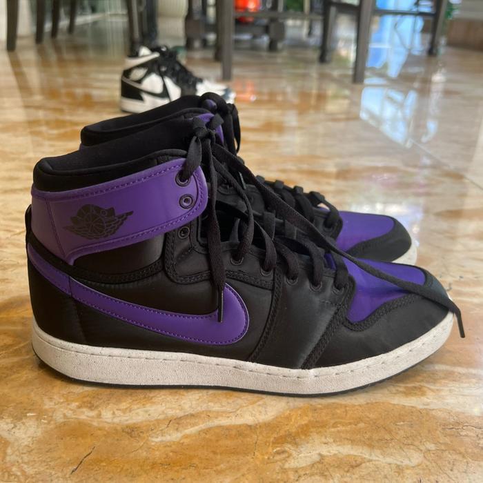 Satin Aj1 Purple Nike Air Jordan Mid Lakers Top Satin W/Purple Swish