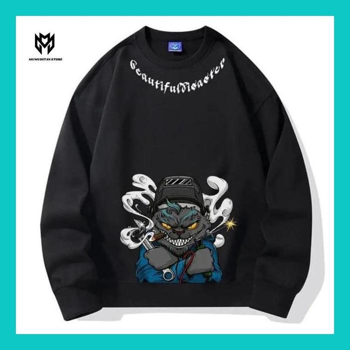 Gambar MHN// SWEATER UNISEX OVERSIZE BEAUTIFUL DISASTER // CREWNECK PREMIUM CASUAL SIZE XL FLEECE TEBAL LEMBUT TERBARU, // - BLACK XL dari mumuhitan77 undefined Tokopedia