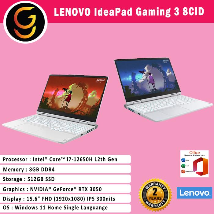 Jual Lenovo IdeaPad Gaming 8CID i7-12650H 8GB 512GB SSD