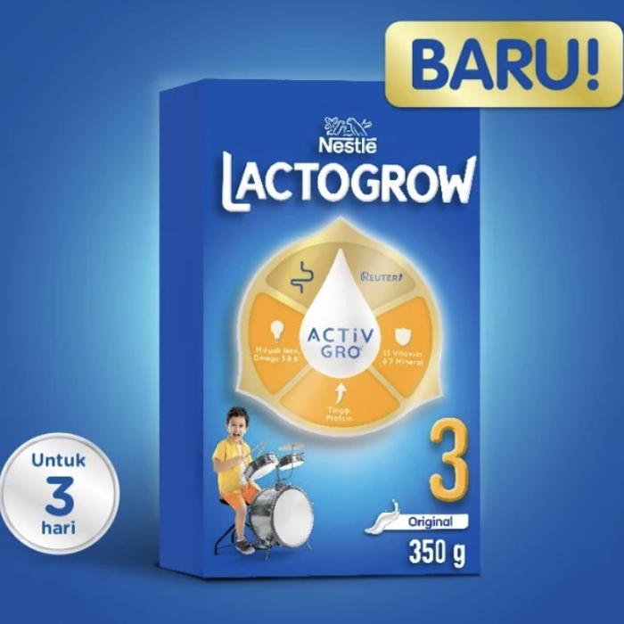 Gambar Nestle lactogrow 3 plain susu anak 1-3 tahun box 350g dari Vlogue undefined Tokopedia
