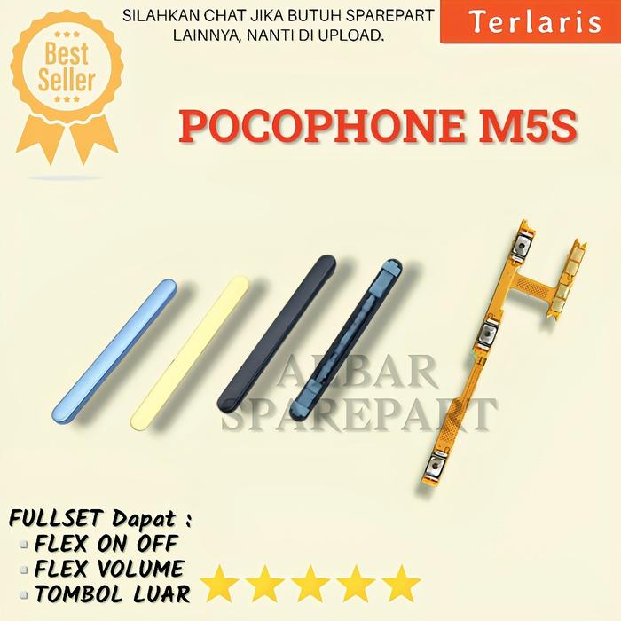 Gambar FLEXIBLE FLEKSIBEL POWER ON OFF VOLUME POCOPHONE M5S TOMBOL POCO M5 S - FULLSET dari Al-bar undefined Tokopedia