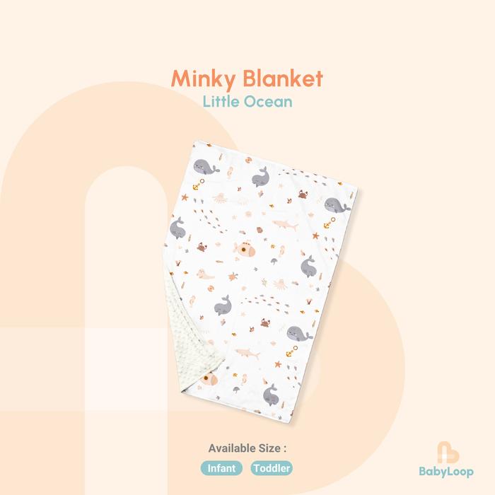Gambar Selimut Bayi & Anak - Minky Blanket Printed Fabric  - Baby Loop - Little Ocean, Toddler dari Baby Loop Authorized Reseller undefined Tokopedia