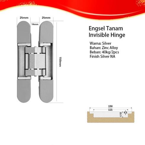 Gambar Engsel Pintu Tanam / Engsel Pintu Tersembunyi / Engsel Untuk Pintu /Engsel - Perak dari DOTUKU ID1 undefined Tokopedia