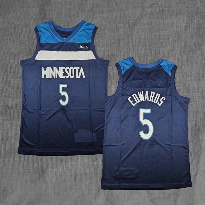 Jual BORDIR Baju Jersey Basket Swingman Anthony Edwards Minnesota