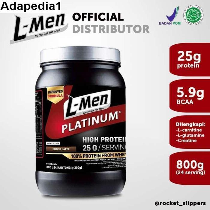 Gambar L-men LMen Platinum Susu Whey Protein 800 gram 24 serving - Choco Latte - Kacang Hijau dari Adapedia1 undefined Tokopedia