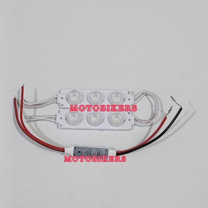 Gambar MODUL LAMPU KEDIP BLITS PESAWAT + 2 BIJI LED 3 MATA BESAR 12V 24V LAMPU VARIASI MOTOR MOBIL TRUK BUS - Putih, 24v dari MOTO BIKERS undefined Tokopedia