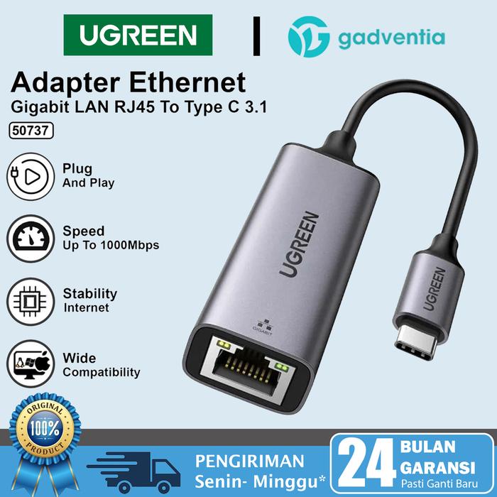 Jual UGREEN Type C To Lan Ethernet RJ45 Up To 1000Mbps 2500Mbps