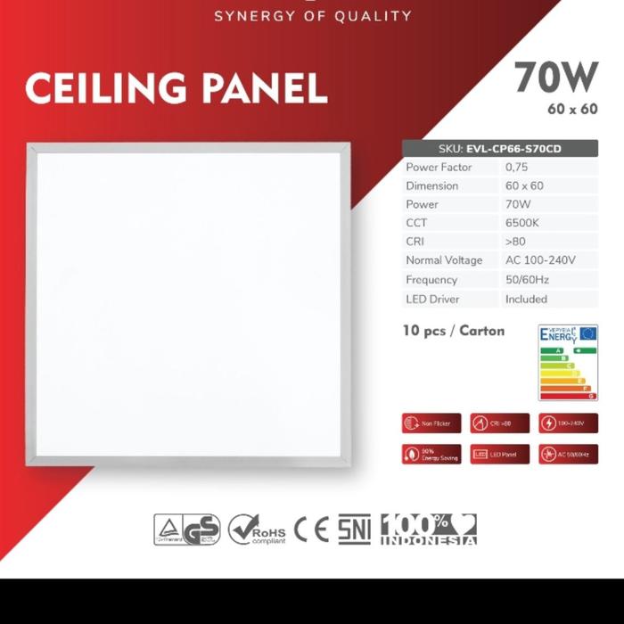 Gambar lampu led panel downlight led inbow kotak 30x30 30x120 60x60 35W 70W - PANEL 60X60 CM dari wewe electric undefined Tokopedia