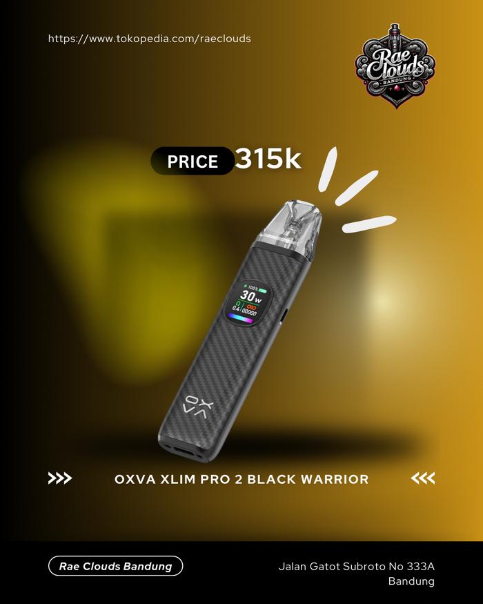 Jual Oxva Xlim Pro 2 Pod Kit 1300 mAh - Black Warrior - Kota Bandung - Rae  Clouds Bandung | Tokopedia