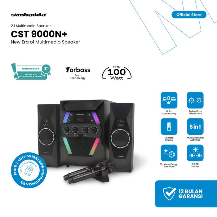 Gambar Speaker Bluetooth Simbadda CST 9000N+ Subwoofer Mega Bass Karaoke - CST 9000N+ dari Simbadda Official undefined Tokopedia