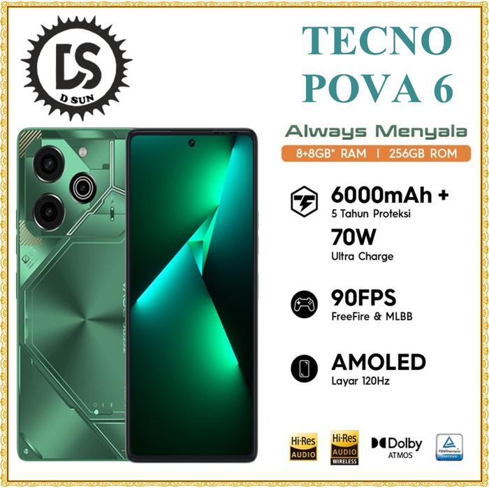 Gambar TECNO POVA 6 12/256 8/256GB GARANSI RESMI TAM 70W ULTRA CHARGER NFC - 8/256GB dari Dsun shop undefined Tokopedia
