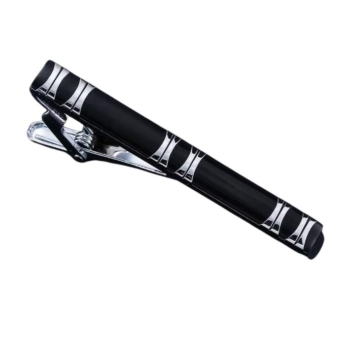 Gambar MALCOLM FASHION METAL TIE CLIP - wedding clamp necktie penjepit dasi Pengait - BLACK SLVR STRP dari Toko 1973 undefined Tokopedia