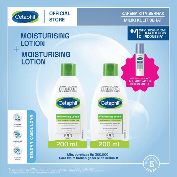 Gambar Cetaphil Moisturizing Lotion 200ml Twin Pack dari Cetaphil Indonesia undefined Tokopedia