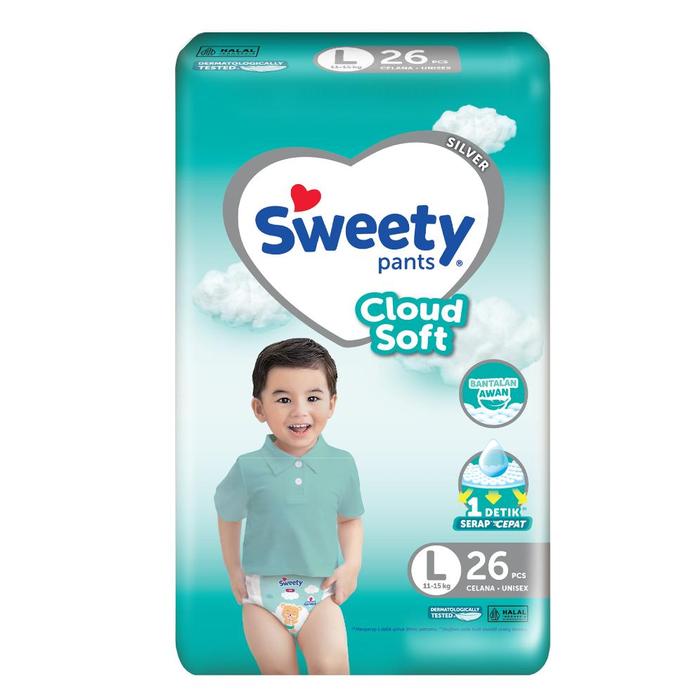 Gambar TERMURAH SWEETY SILVER PANTS S36 M28 L26 XL24 XXL22 TAPE NB-S40 CLOUD SOFT CUSHION S 36 M 28 L 26 XL 24 XXL 22 PEREKAT NB-S40 - SILVER L26 dari Ralalibe undefined Tokopedia