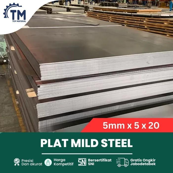 Gambar Plat MS 5mm x 5x20 feet / 1500x6000 mm / 150x600 cm / 1,5x6 Meter SNI Sertifikat Tebal dan Ukuran Sesuai Spek - Baja Karbon Rendah dari TOP MATERIAL undefined Tokopedia
