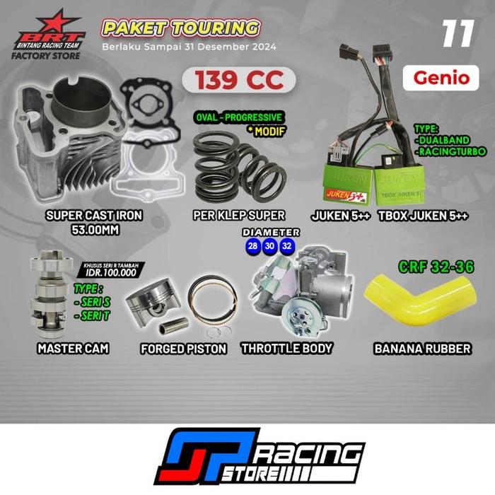 Gambar Paket Bore UP Genio Blok Piston-Ecu-Cam-TB-Banana-BRT Paket Touring 11 - NON BUSI dari BRT GPRacing Store undefined Tokopedia