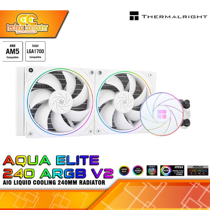 Gambar CPU COOLER THERMALRIGHT AQUA ELITE 240 ARGB V2 - 240mm AIO Liquid Cooler - Putih dari Techno Computer Bali undefined Tokopedia
