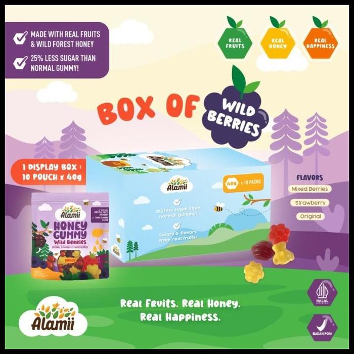 Gambar Alamii Honey Gummy - Box Of 10 X 40G (Wild Berries) Terlaris - Wild Berries dari helmet98 undefined Tokopedia