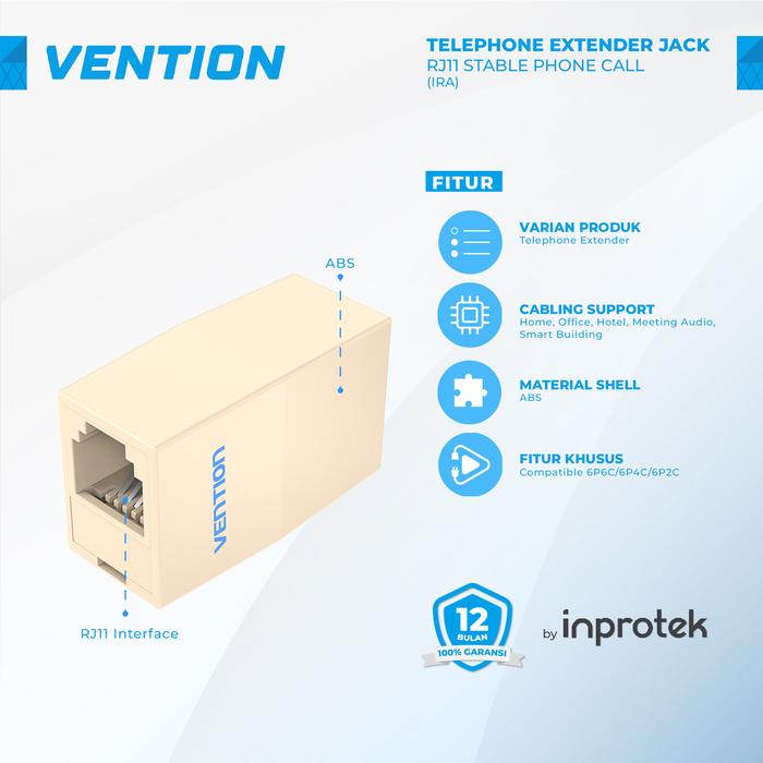 Gambar Vention Kabel Line Telepon Rumah Home Telephone RJ11 Patch Cable Set 6P4C Phone Line Cord - IRA - Yellow dari Inprotek Kota Administrasi Jakarta Barat Tokopedia