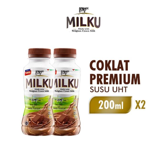 Gambar Milku Susu UHT Coklat Premium 200 ml x2 - x2 dari Ruang_Rasa undefined Tokopedia