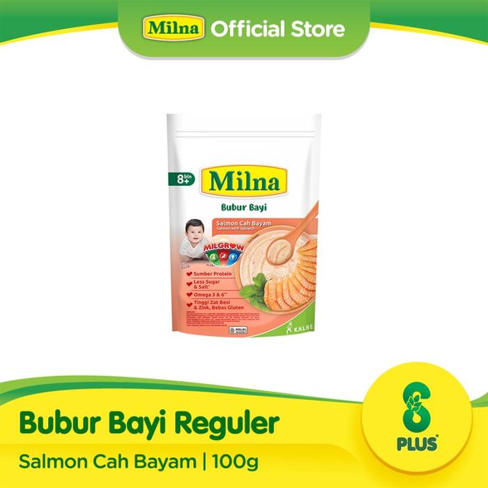 Gambar Milna Bubur Bayi Instant Mpasi Anak Bayi 8 Bulan Salmon Cah Bayam - Salmon dari InstantBandungCimahi undefined Tokopedia