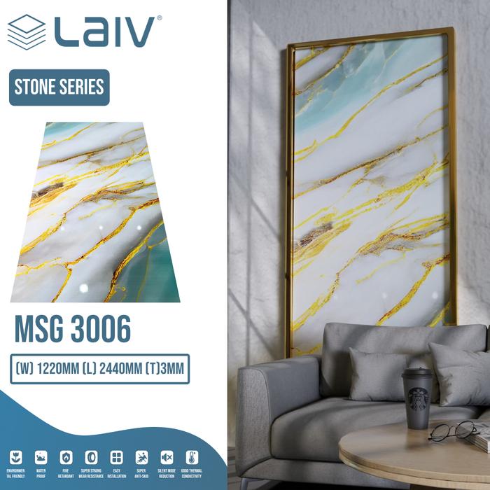 Gambar (LAIV) PVC UV Marble Sheet PVC Board Panel Dinding Marmer Wallboard 3mm Dekorasi Dinding Motif Corak - MSG-3006 dari INTERIORDECOR undefined Tokopedia