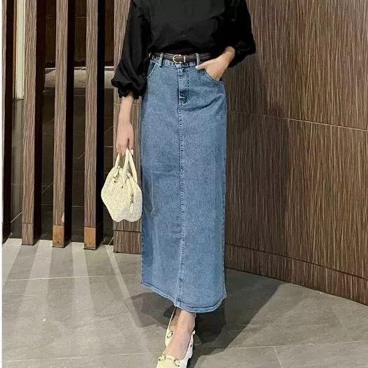 Gambar Rok Jeans Span Theana Pinggang Karet - Snow Biru dari FARIS GROSIR Store undefined Tokopedia