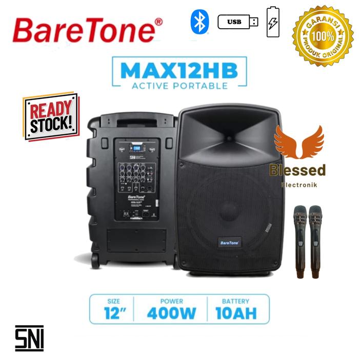 Gambar SPEAKER PORTABLE WIRELESS BARETONE MAX12HB / MAX 12HB / MAX 12 HB ORIGINAL dari Blessed Elektronik undefined Tokopedia