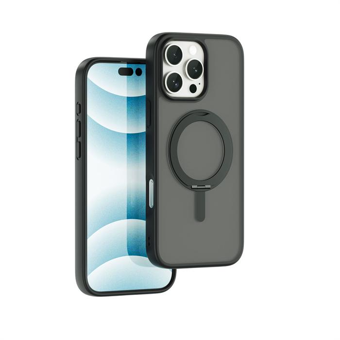 Gambar Case iPhone 16 Pro Max / 16 Pro / 16 Plus / 16 WiWU Armor Ultra MagSafe Foldable Stand Hybrid Matte Casing (FGG-202) - Black , iPhone 16 dari WiWU Official Kota Bekasi Tokopedia