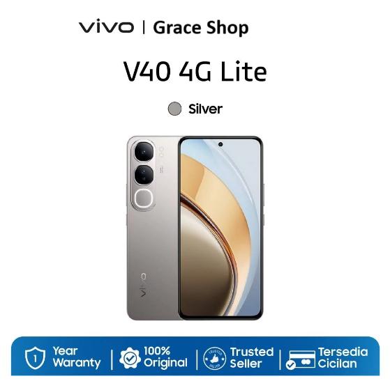 Gambar VIVO V40 Lite 4G [8/128GB] [8/256GB] - Al Aura Light Portrait, 5500mAh Battery, 80W FlashCharge, VIVO AI - Silver, 8/128 GB dari GraceShop051 undefined Tokopedia