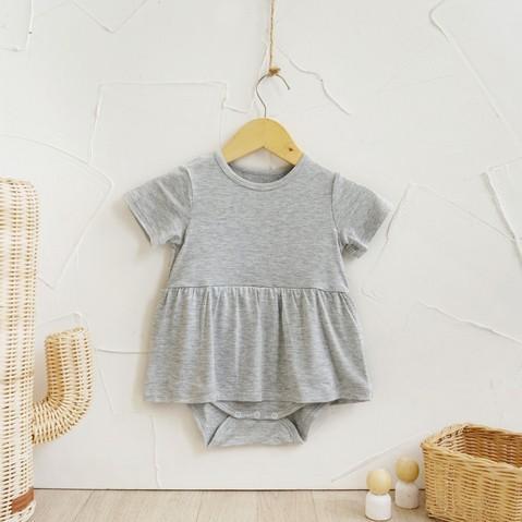 Gambar PREMIUM ready Emico Baby Dress - Set Baju Tencel Bayi Dress Baju Anak Bayi Balita terlaris - Grey, 0-6m dari kajrmah hahd undefined Tokopedia