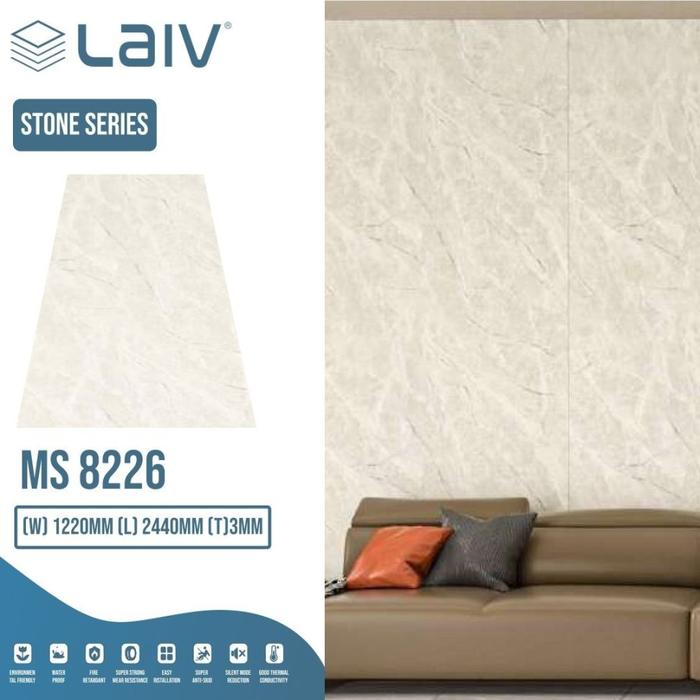 Gambar LAIV PVC UV Marble Sheet PVC Board Panel Dinding Marmer Wallboard 3mm Dekorasi Dinding Motif Corak - MS-8226 dari HomeDecoID_NEW undefined Tokopedia