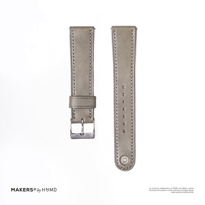 Gambar Makers by HNMD - Leather Watch Strap Handmade - Grey, Quick Release dari hnmd.co undefined Tokopedia