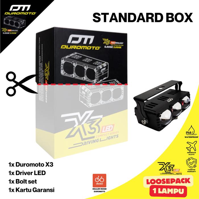 Gambar DUROMOTO X3 Eceran 1 Lampu X 3 Lampu Mini Laser Projie LED 3 Mata Foglamp Motor Touring ADV 75 WATT - Standard Box dari dbidzi undefined Tokopedia
