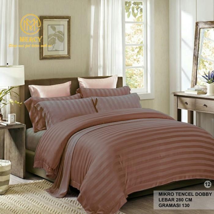 Gambar bedcover set sprei tencel halus adem ukuran lengkap 200x200 - 90x200 - Coklat Tua, 90x200 Set dari gudangsprei undefined Tokopedia