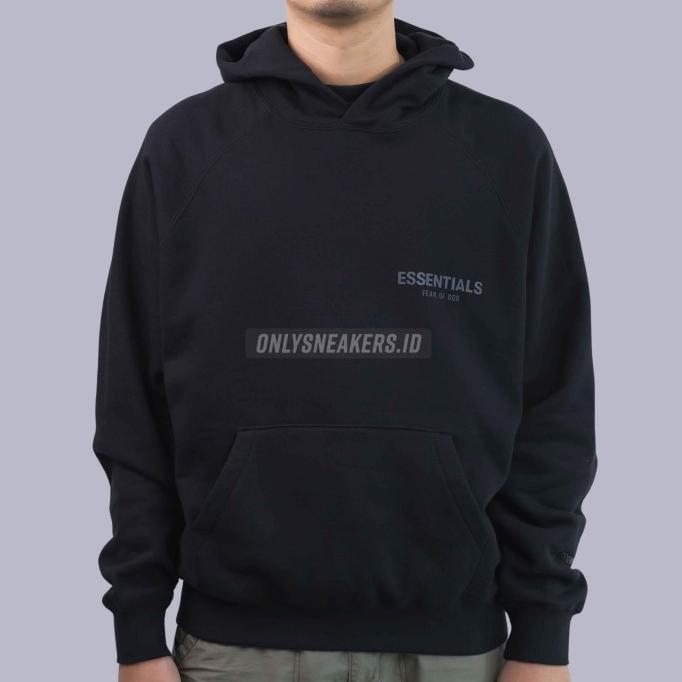 Gambar ESSENTIALS FOG SMALL LOGO REFLECTIVE BLACK HOODIE (100% Authentic) - XS dari Ziwstore undefined Tokopedia