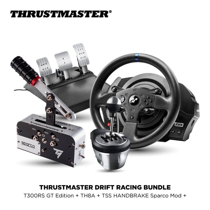 Gambar [Bundle] Thrustmaster Drifting Racing Bundle | Thrustmaster T300 RS GT Wheel & Pedals + TH8A Shifter + TSS Handbrake Sparco Mod dari Lezz Computech undefined Tokopedia